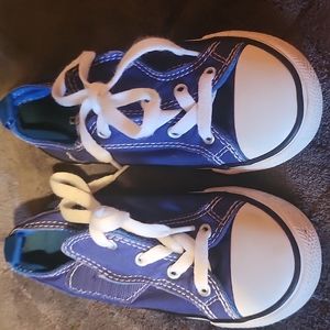 Blue kids converse slip on velcros
